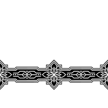 Elegant Black Floral Border on White Minimalist Ornament vector