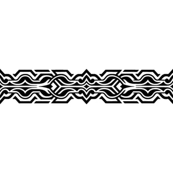 Geometric Ornament Border in Black and White, Decorative vector