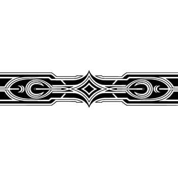 Art Deco Border Illustration, Black and White vector