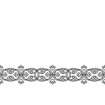 Elegant Black and White Ornament Border on White Background vector
