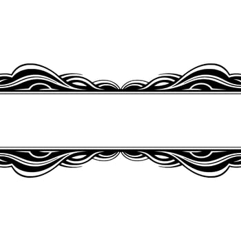 Abstract Black and White Wave Border Template vector