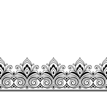 Elegant Black and White Floral Border , Decorative Flourish vector