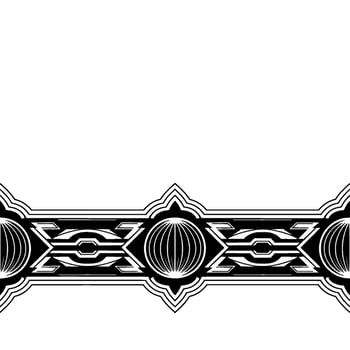 Art Deco Border With Geometric Orbs in Black and White vector