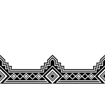 Geometric Border Black and White Aztecinspired Ornament on Cream Background vector