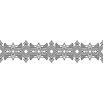 Geometric Pattern Border, Minimalist , Black and White. vector
