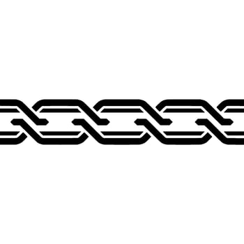 Minimalist Black White Interlocking Chain Pattern, Geometric vector