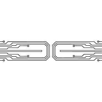 Minimalist Circuit Board Illustration Tech Abstract, Connection Concept vector