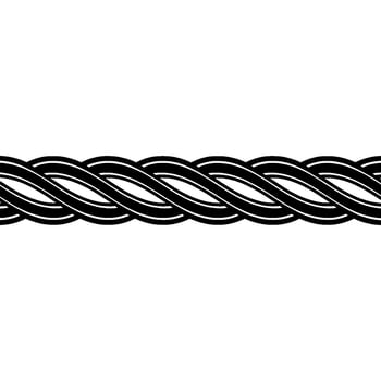 Braided Rope Border, Minimalist Black and White vector