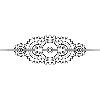 Minimalist Gear Mechanism Illustration Connection Technology vector