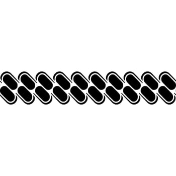Minimalist Geometric Border in Black and White, Repeat Pattern. vector