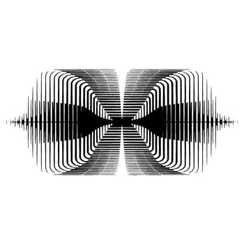 Abstract Geometric Soundwave Black White Symmetry vector