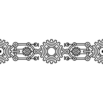 Geometric Gear , Illustration on White, Industrial, Tech, Minimal vector
