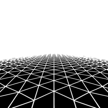 Black White Geometric Grid Perspective, Abstract Background vector