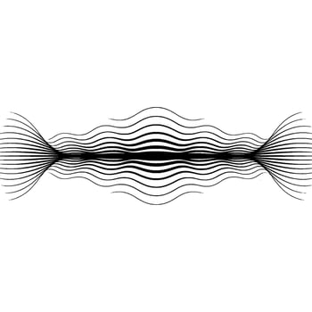 Abstract Black Lines on White, Wavy Optical Illusion vector