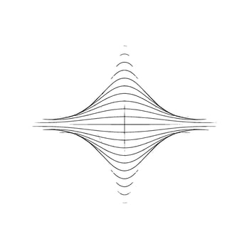 Abstract Geometric Line Art Symmetric D Form on White Background vector