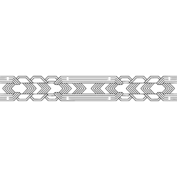 Geometric Braided Border on White Background, Minimalist vector