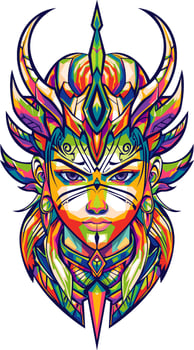 apache girl in wpap art vector