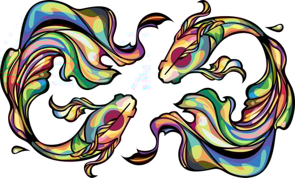 fish in pop art style vector