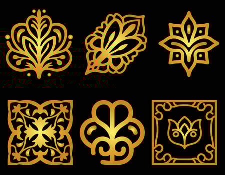 Gold Elegant Luxury emblem ornament Patterns Design vector