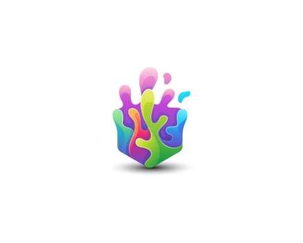 Creative colorful splat logo template vector