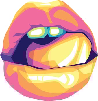 lips pop art vector