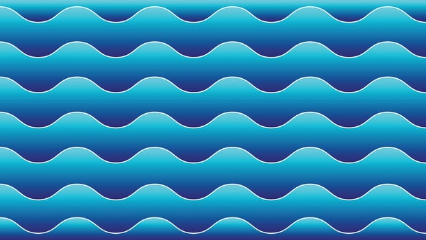 Wave Pattern in Blue Tones with Seamless Repeating Design vector