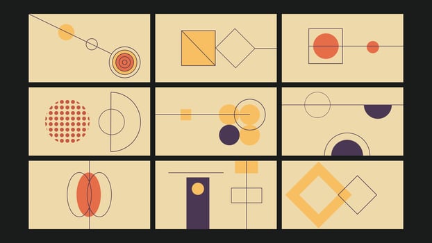 Playful Abstract Geometric Shapes Background Set vector