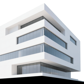 Modern White Building with Glass Facade png