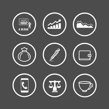Finance and Business Icons for Websites, Apps, and Marketing Materials vector