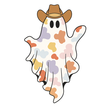 A cartoon ghost wearing a cowboy hat png