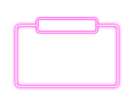 Pink Neon Glowing Frame with Rounded Corners Isolated on Transparent Background png