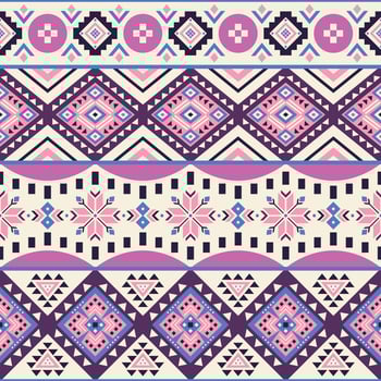 Tribal striped seamless pattern. Aztec geometric color background. Can be used in textile design, web design for making of clothes, accessories, decorative paper, wrapping, backpacks, etc. vector