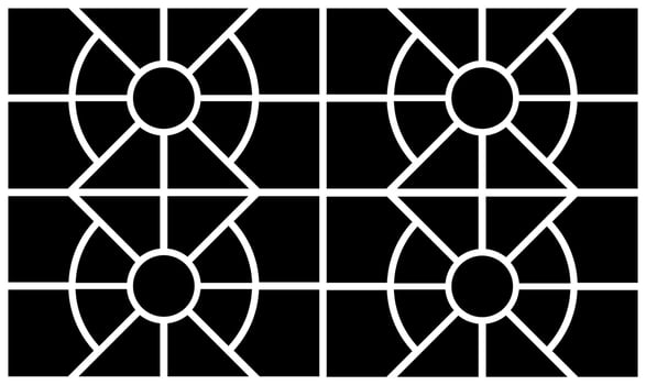 A Black and White Geometric Pattern with Grid and Radial Designs. blank collage frame photo part or picture mockup. frame. picture college. picture frames. vector