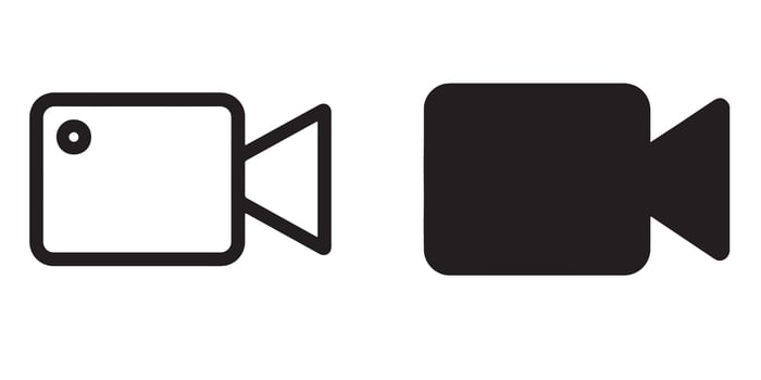 Simple Minimalist Film Camera Icons Line Art and Solid Black, Perfect for Digital Design Projects, Website UI, and Mobile App Interfaces vector