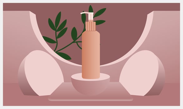 Product sale podium with plant elements aesthetic 3D setup for branding, Ads Templates, banner, mockup, Label highlights vector