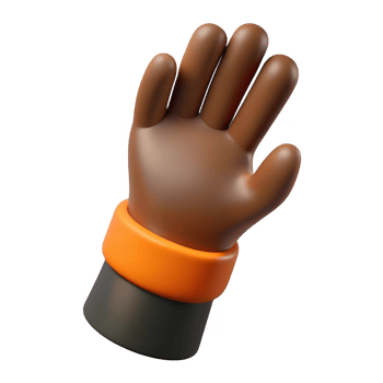 Cartoon brown hand gesture isolated on transparent background png