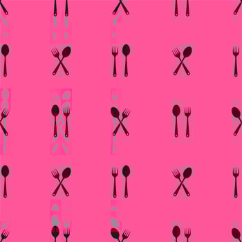a seamless pattern with a spoon and fork theme decorated with an elegant purple background. suitable for restaurant wall accessories, fabrics, and paper vector