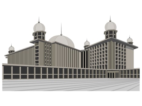 Grand architectural building with domes vector