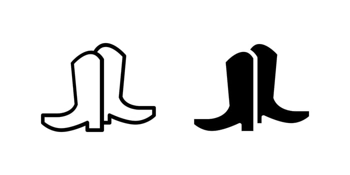 Boots icon set. Suitable for e-commerce websites, fashion apps, and online shopping platforms. Symbol of footwear, fashion, style, and trend. vector