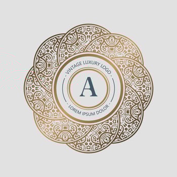 Elegant Vintage Decorative Letter A Luxury Ornament Logo vector