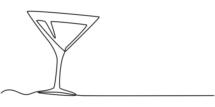 wine bottle glass continuous one line drawing illustration vector