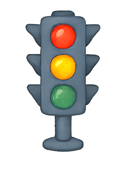 Watercolor Traffic Light Icon, Cartoon Illustration, Transparent Background png