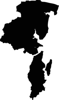 Kota Baru Indonesia silhouette map vector