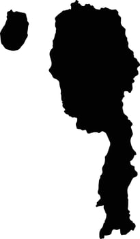 Kota Tidore Kepulauan Indonesia silhouette map vector