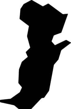 Kouande Benin silhouette map vector