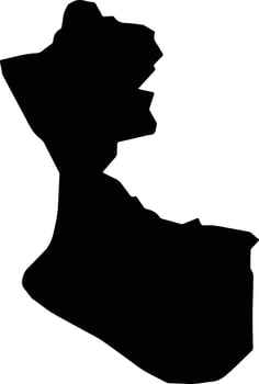 Lam Thao Vietnam silhouette map vector