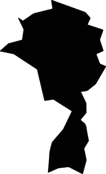 Langtang North Nigeria silhouette map vector