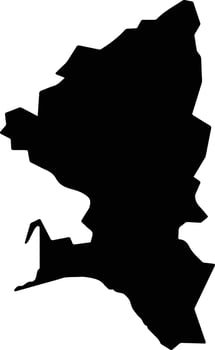 Long Dien Vietnam silhouette map vector