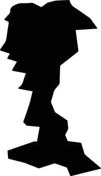 Makubetsu Japan silhouette map vector