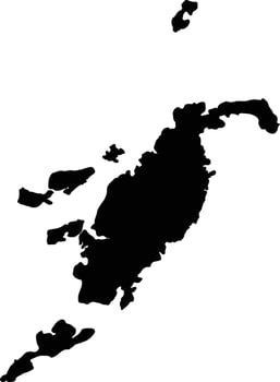 Maluku Tenggara Barat Indonesia silhouette map vector